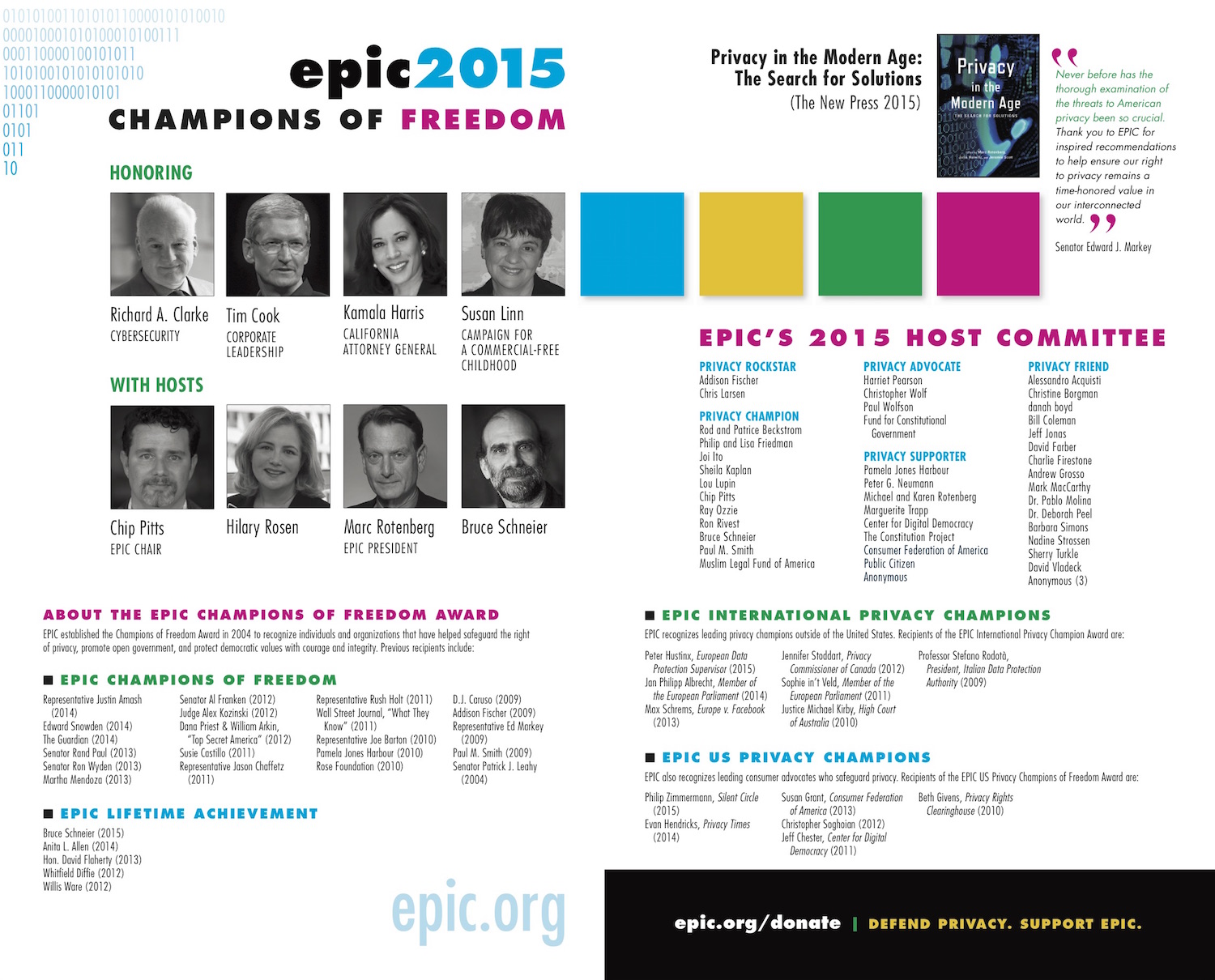 EPIC 2015 Champions of Freedom Awards Dinner Program page 2 image
